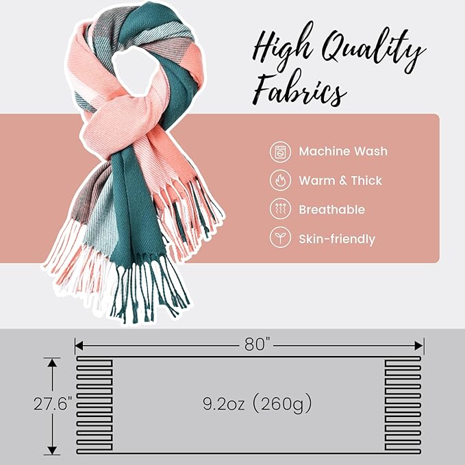 Martha Soft Cashmere Winter Scarf - Warm, Versatile Wrap