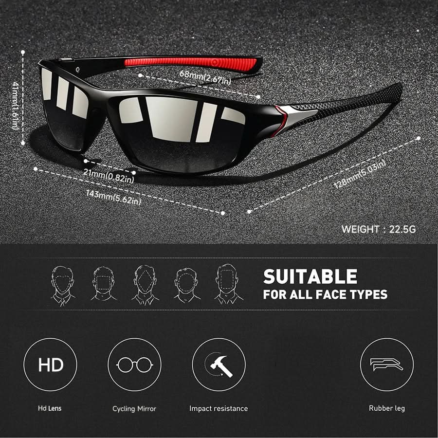 Solarion Sport Sunglasses - Polarized Lenses, UV400 Protection