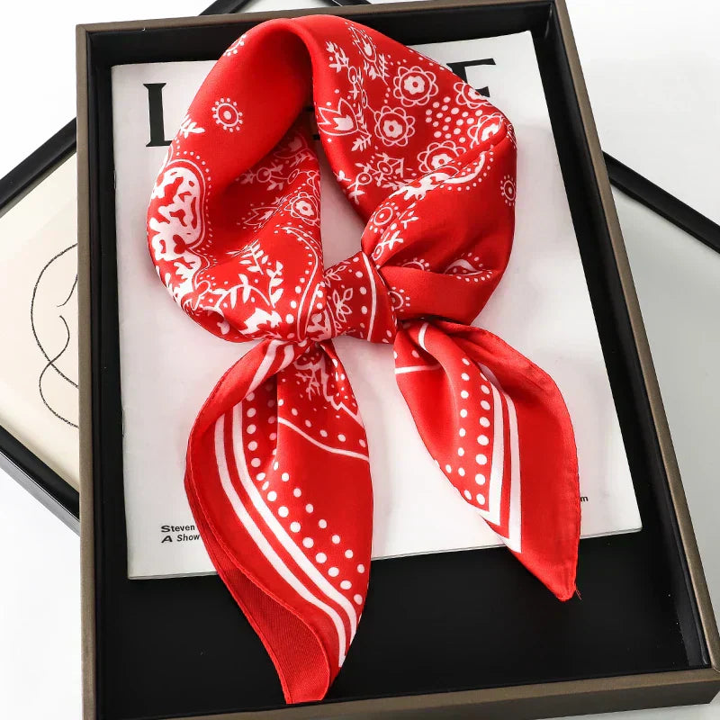 Sophia Silk Charm Plaid Scarf - Versatile Neck Scarf & Hair Tie