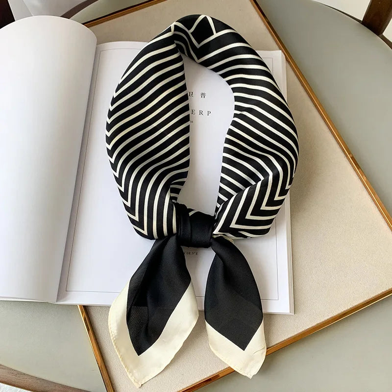 Sophia Silk Charm Plaid Scarf - Versatile Neck Scarf & Hair Tie