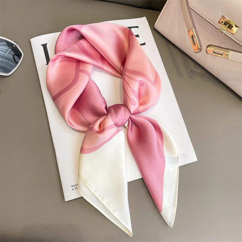 Sophia Silk Charm Plaid Scarf - Versatile Neck Scarf & Hair Tie