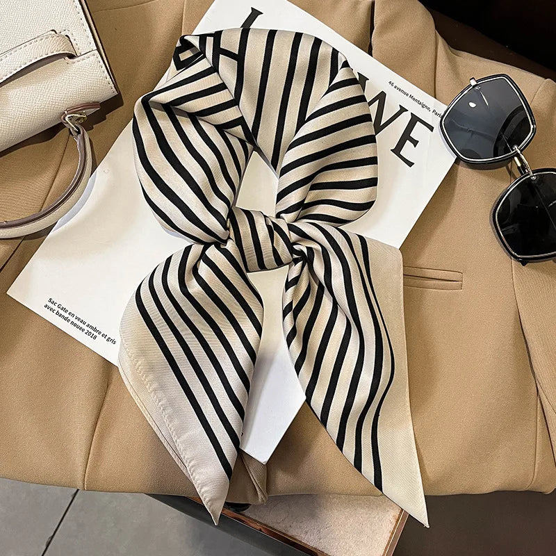 Sophia Silk Charm Plaid Scarf - Versatile Neck Scarf & Hair Tie