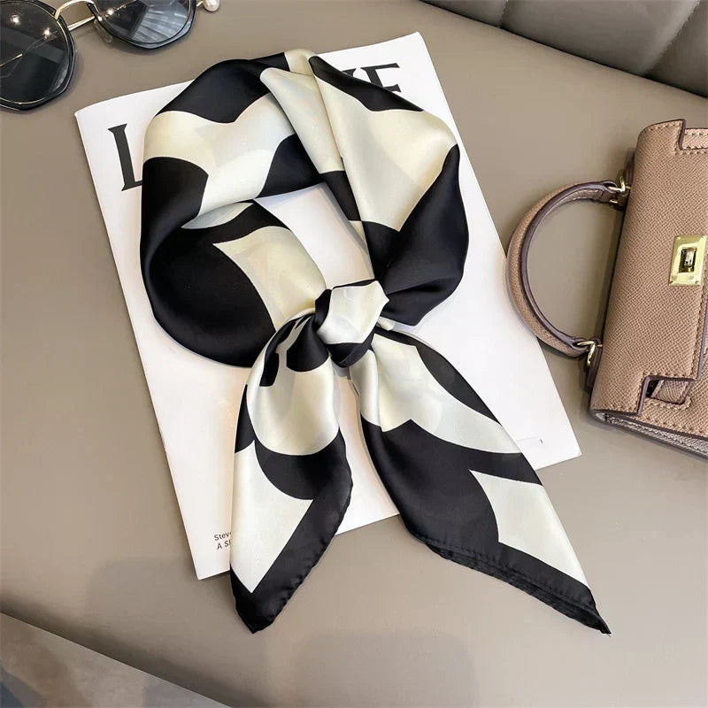 Sophia Silk Charm Plaid Scarf - Versatile Neck Scarf & Hair Tie
