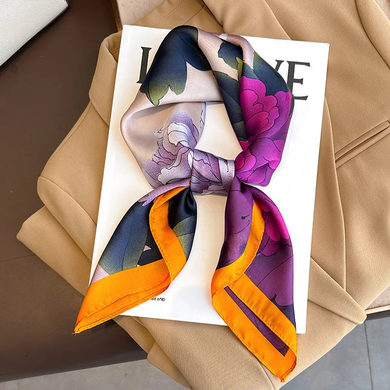 Sophia Silk Charm Plaid Scarf - Versatile Neck Scarf & Hair Tie