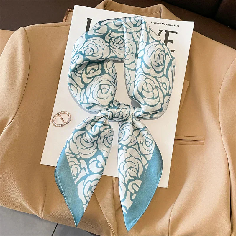 Sophia Silk Charm Plaid Scarf - Versatile Neck Scarf & Hair Tie