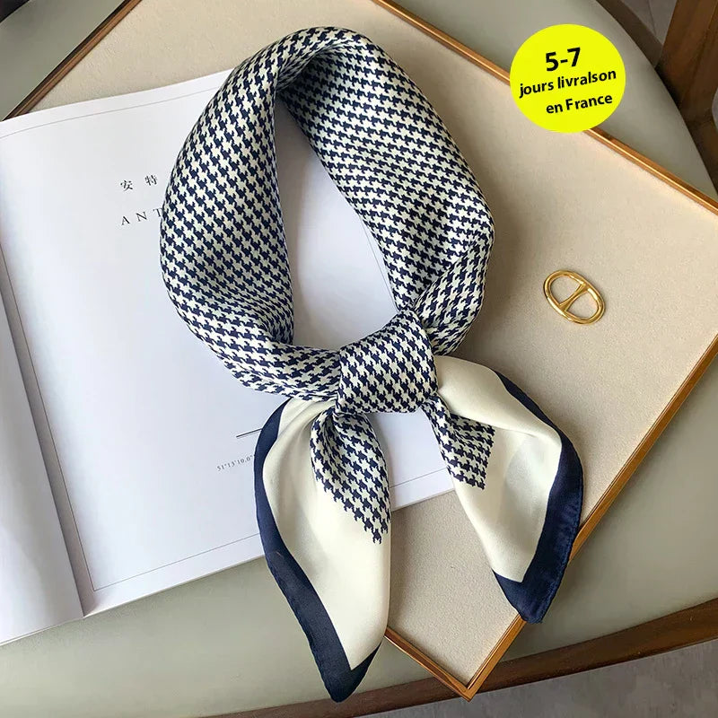 Sophia Silk Charm Plaid Scarf - Versatile Neck Scarf & Hair Tie
