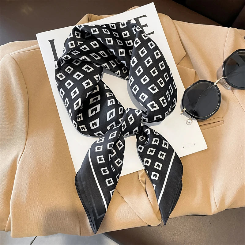 Sophia Silk Charm Plaid Scarf - Versatile Neck Scarf & Hair Tie