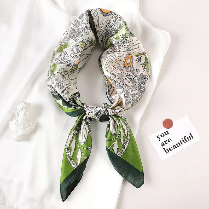 Sophia Silk Charm Plaid Scarf - Versatile Neck Scarf & Hair Tie