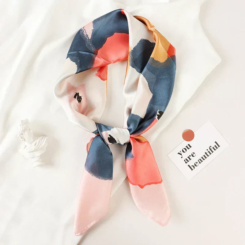 Sophia Silk Charm Plaid Scarf - Versatile Neck Scarf & Hair Tie