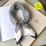 Sophia Silk Charm Plaid Scarf - Versatile Neck Scarf & Hair Tie
