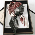 Sophia Silk Charm Plaid Scarf - Versatile Neck Scarf & Hair Tie