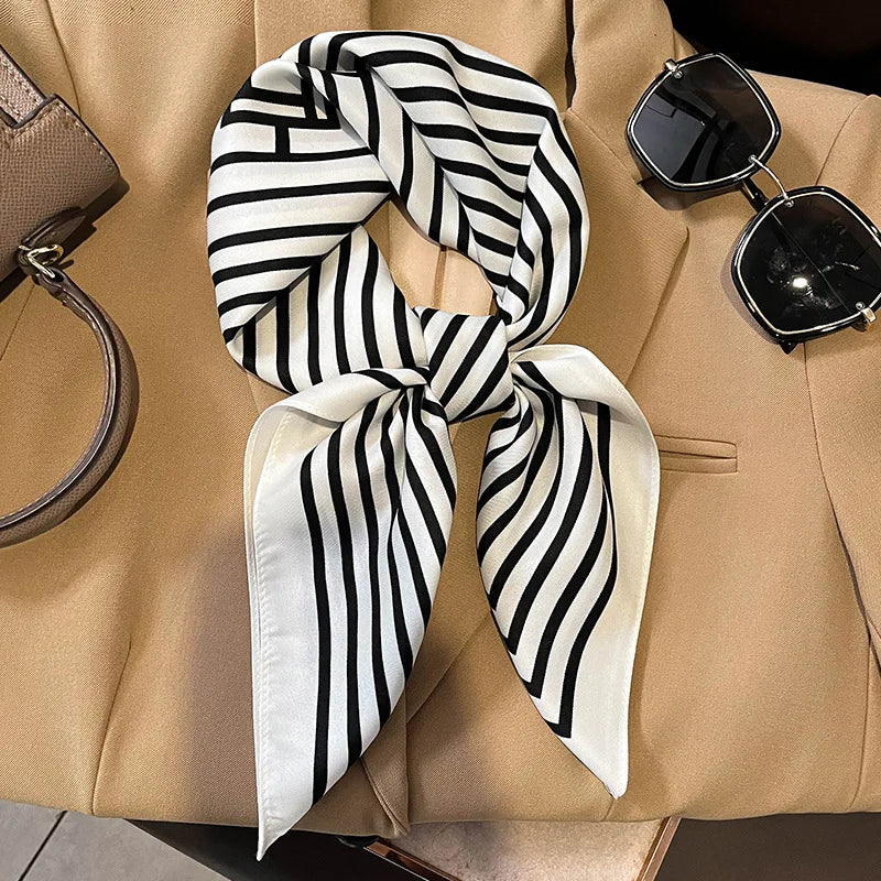 Sophia Silk Charm Plaid Scarf - Versatile Neck Scarf & Hair Tie