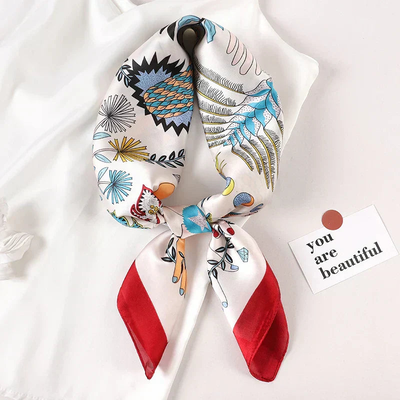 Sophia Silk Charm Plaid Scarf - Versatile Neck Scarf & Hair Tie