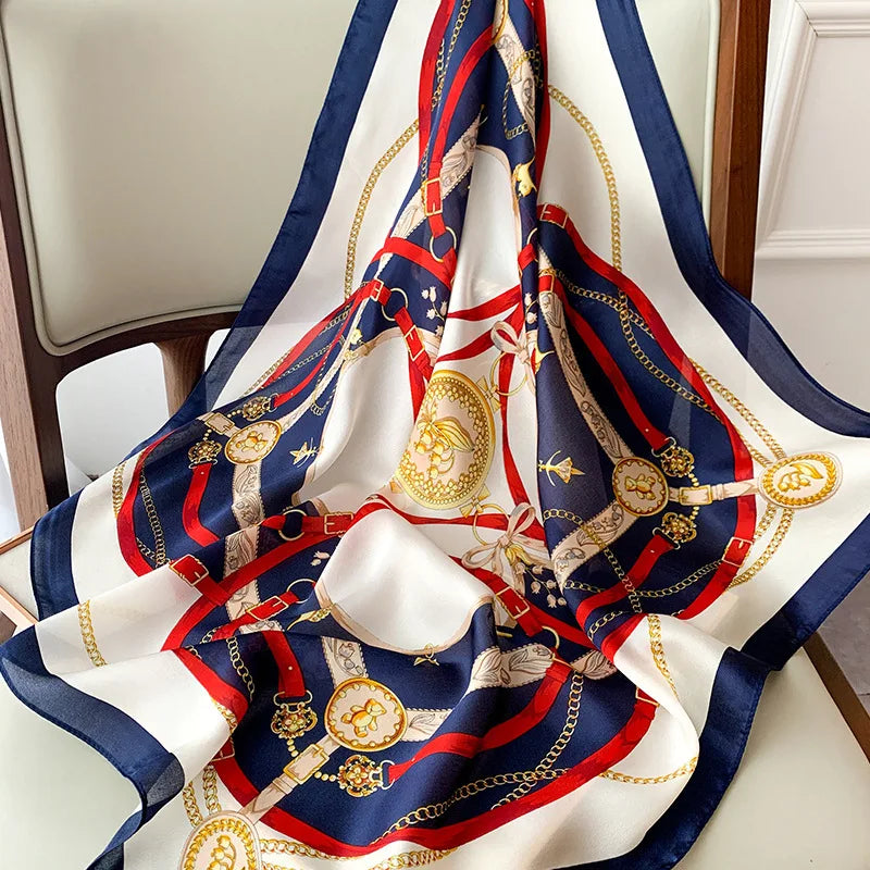 Sophia Silk Charm Plaid Scarf - Versatile Neck Scarf & Hair Tie