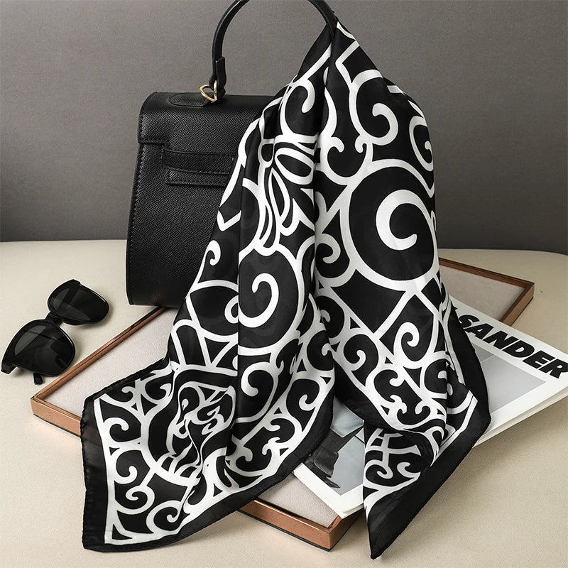 Sophia Silk Charm Plaid Scarf - Versatile Neck Scarf & Hair Tie