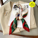 Sophia Silk Charm Plaid Scarf - Versatile Neck Scarf & Hair Tie