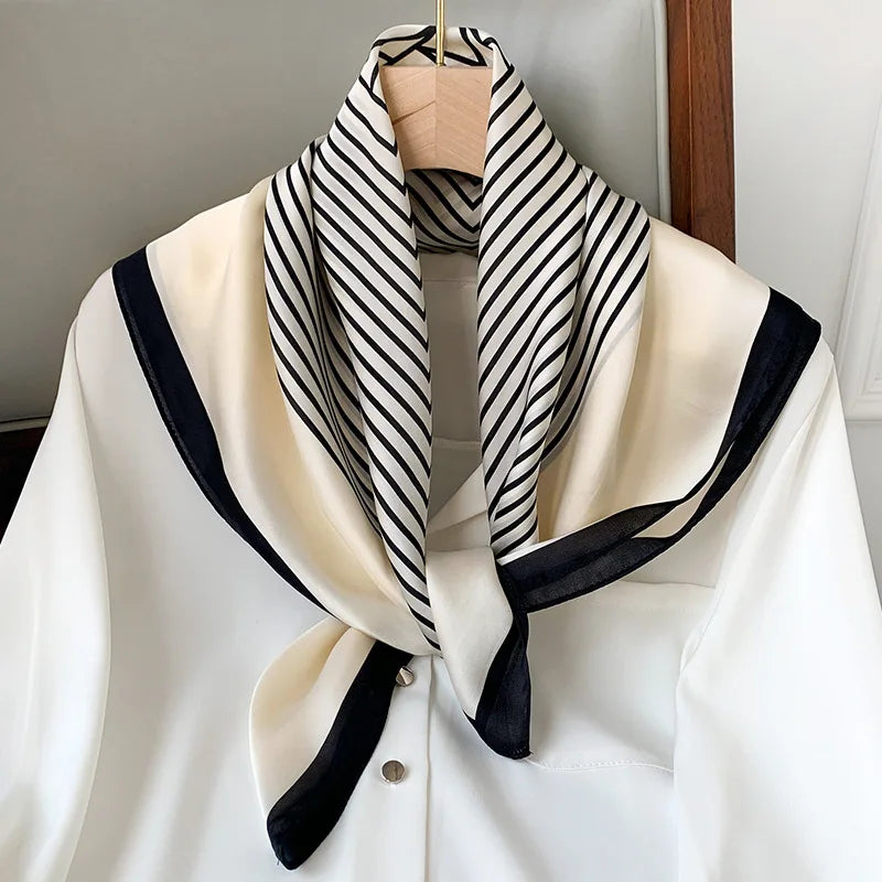 Sophia Silk Charm Plaid Scarf - Versatile Neck Scarf & Hair Tie