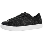 Xenia Glitter Lace-Up Sneakers - Sparkling Fashion Shoes for Women