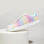 Xenia Glitter Lace-Up Sneakers - Sparkling Fashion Shoes for Women