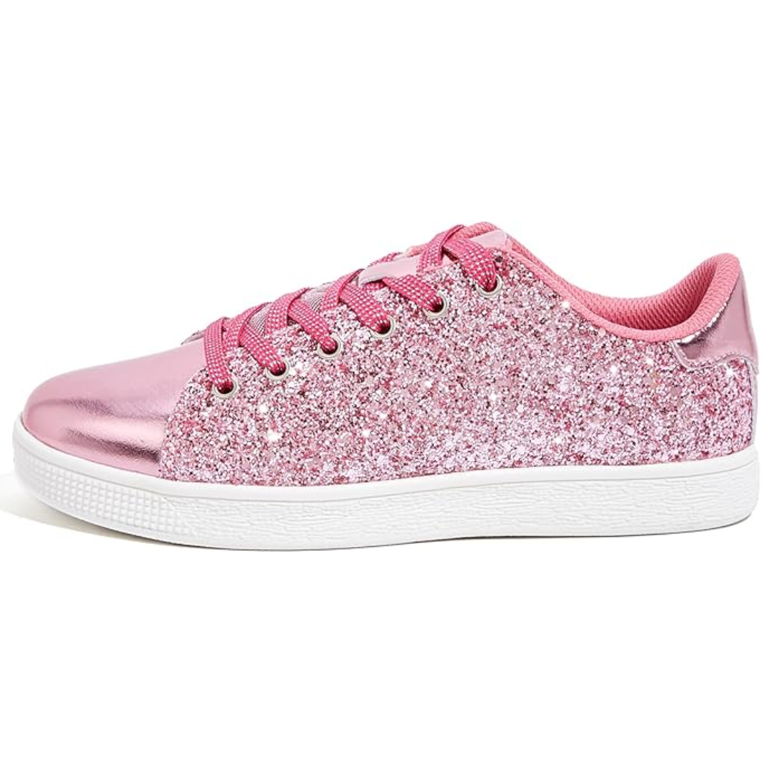 Xenia Glitter Lace-Up Sneakers - Sparkling Fashion Shoes for Women