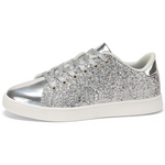 Xenia Glitter Lace-Up Sneakers - Sparkling Fashion Shoes for Women