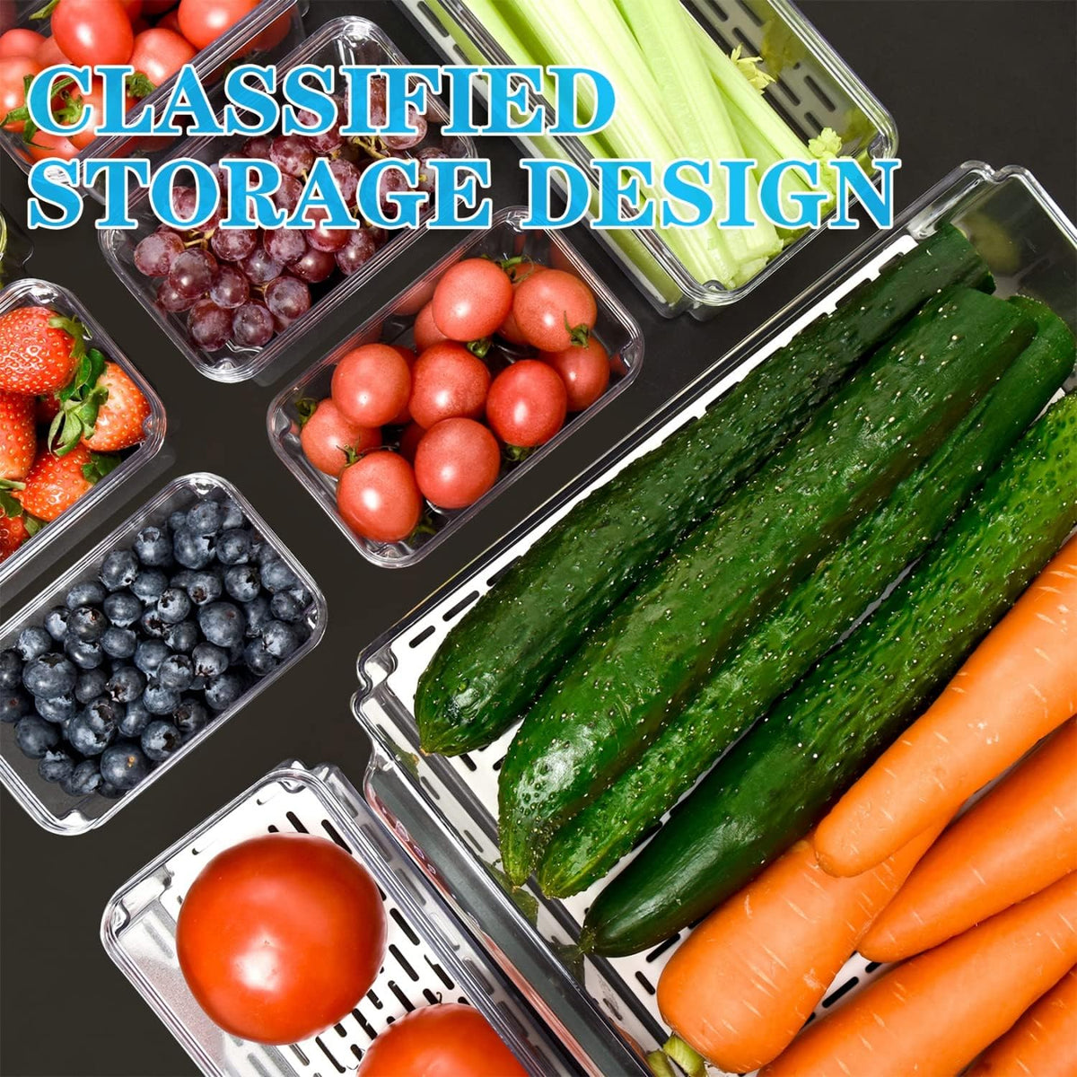 FridgeMaster Stackable Fridge Organizer - Set of 10 Containers