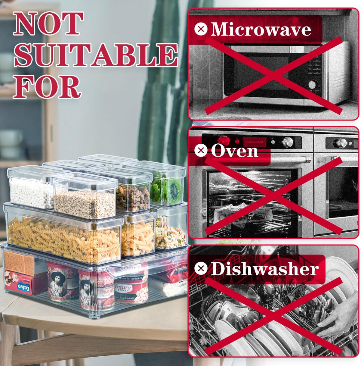 FridgeMaster Stackable Fridge Organizer - Set of 10 Containers