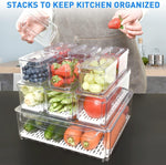FridgeMaster Stackable Fridge Organizer - Set of 10 Containers