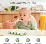 Stackable Silicone Ice Cube Trays - 4-Pack with Storage Bin