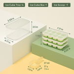 Stackable Silicone Ice Cube Trays - 4-Pack with Storage Bin