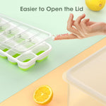 Stackable Silicone Ice Cube Trays - 4-Pack with Storage Bin