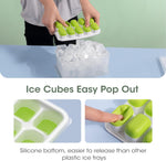 Stackable Silicone Ice Cube Trays - 4-Pack with Storage Bin