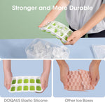 Stackable Silicone Ice Cube Trays - 4-Pack with Storage Bin