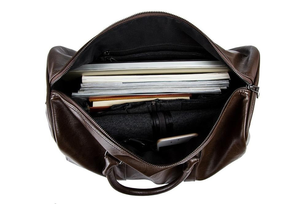 Leather-Look Travel Duffel - Lightweight Carry-On Bag