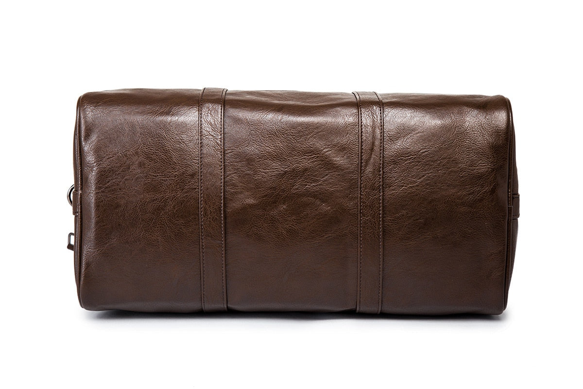 Leather-Look Travel Duffel - Lightweight Carry-On Bag