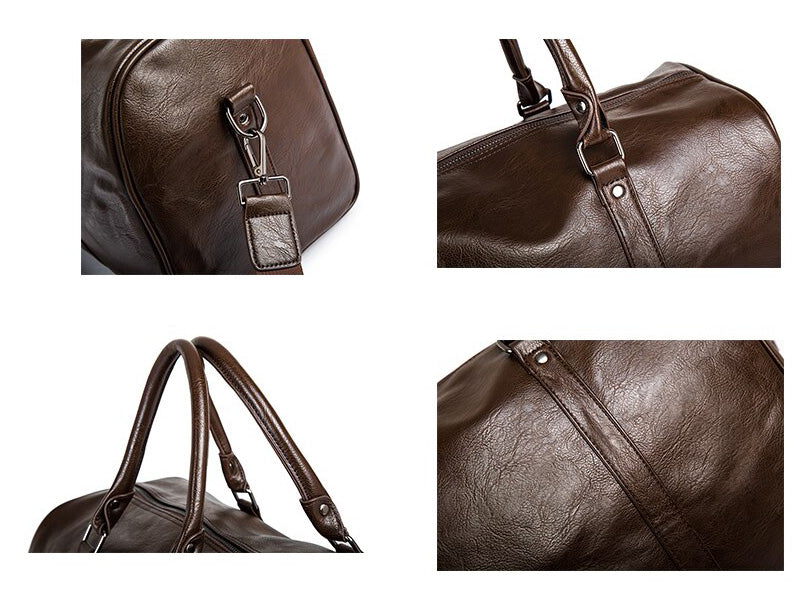 Leather-Look Travel Duffel - Lightweight Carry-On Bag