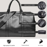 Leather-Look Travel Duffel - Lightweight Carry-On Bag
