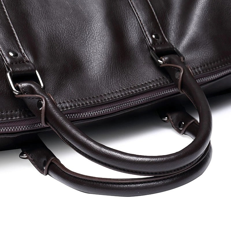 Leather-Look Travel Duffel - Lightweight Carry-On Bag