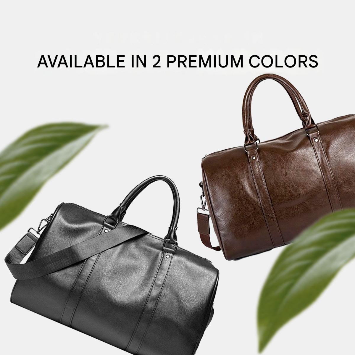 Leather-Look Travel Duffel - Lightweight Carry-On Bag