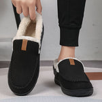 TerraWool Men's Slip-On Shoes - Warm Wool-Style Loafers for Home