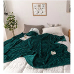 Warm Haven Thick Flannel Blanket - Cozy Solid-Color Autumn Throw