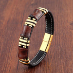 Tiger's Eye Leather Bracelet - Natural Stone Women's Jewelry