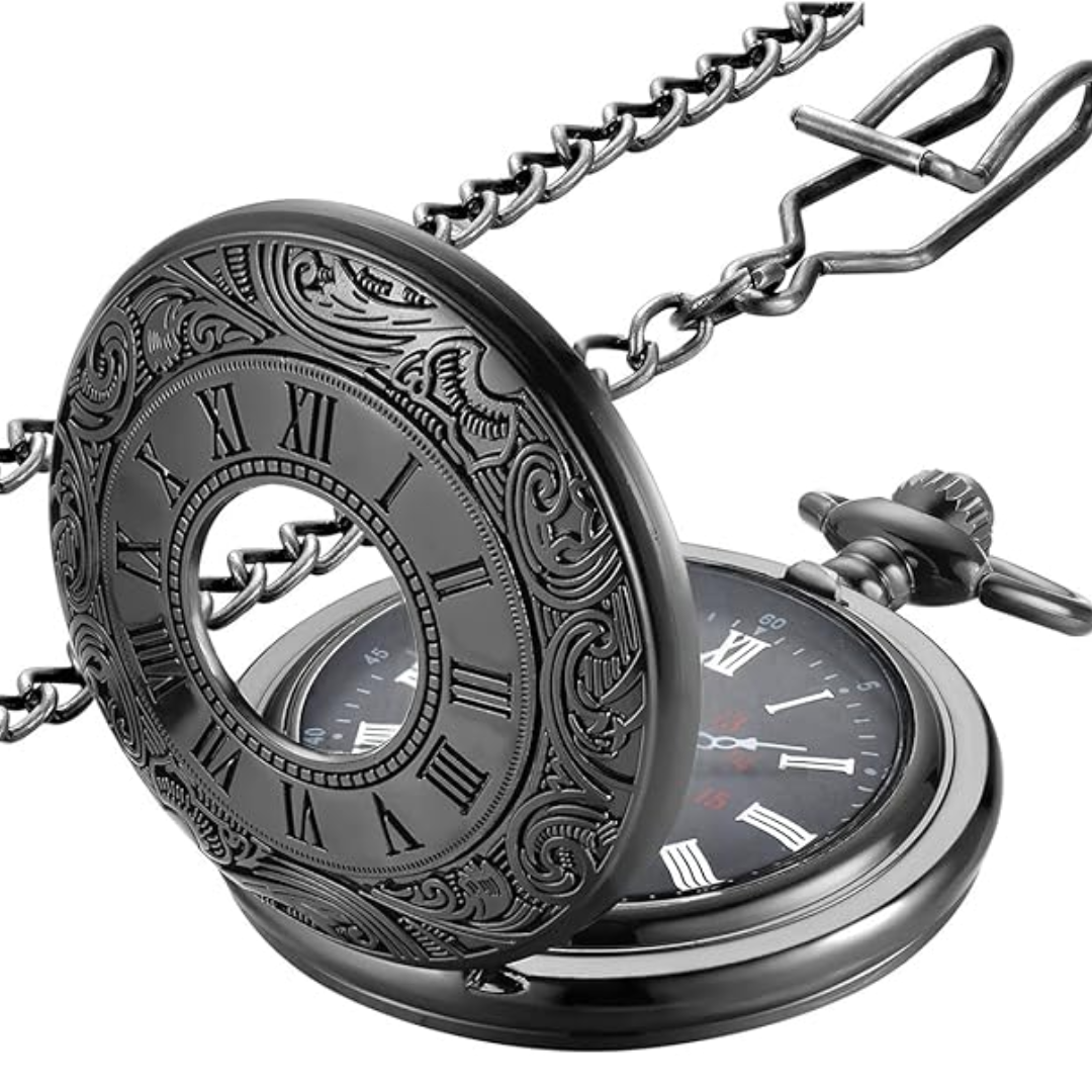 Kevin Vintage Pocket Watch - Roman Numeral Quartz Timepiece