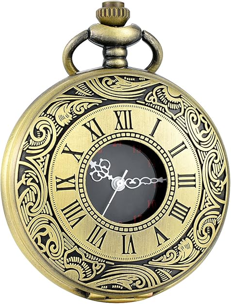 Kevin Vintage Pocket Watch - Roman Numeral Quartz Timepiece