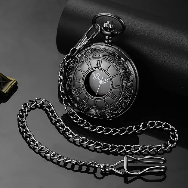 Kevin Vintage Pocket Watch - Roman Numeral Quartz Timepiece