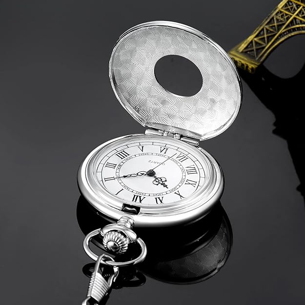 Kevin Vintage Pocket Watch - Roman Numeral Quartz Timepiece