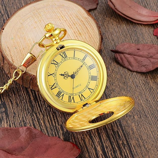Kevin Vintage Pocket Watch - Roman Numeral Quartz Timepiece