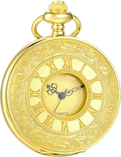 Kevin Vintage Pocket Watch - Roman Numeral Quartz Timepiece