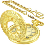 Kevin Vintage Pocket Watch - Roman Numeral Quartz Timepiece