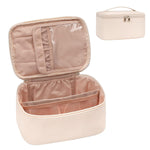 Travel Makeup Organizer - Adjustable Dividers & Sturdy Handle